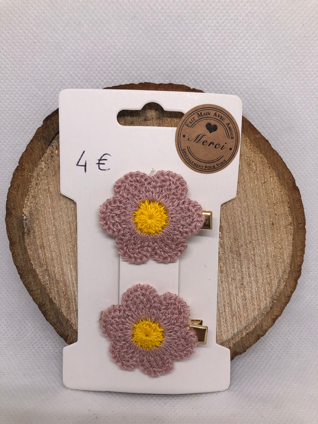 Barrettes Fleurs au Crochet