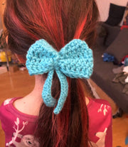 Chouchou avec Noeud au Crochet - Accessoire Cheveux Fait Main