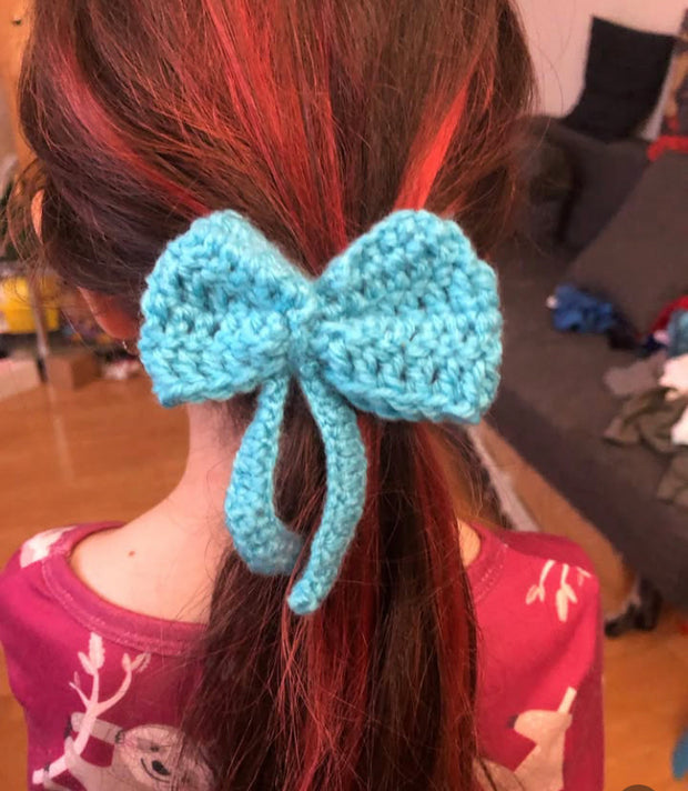 Chouchou avec Noeud au Crochet - Accessoire Cheveux Fait Main