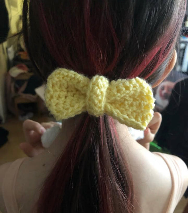 Chouchou avec Noeud au Crochet - Accessoire Cheveux Fait Main