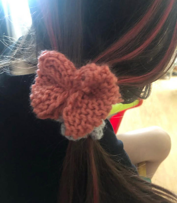 Chouchou avec Noeud au Crochet - Accessoire Cheveux Fait Main