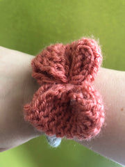 Chouchou avec Noeud au Crochet - Accessoire Cheveux Fait Main